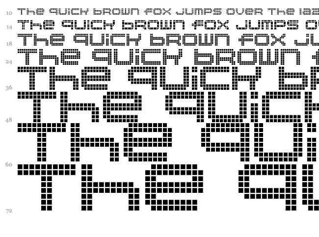 Disorient Pixels font waterfall